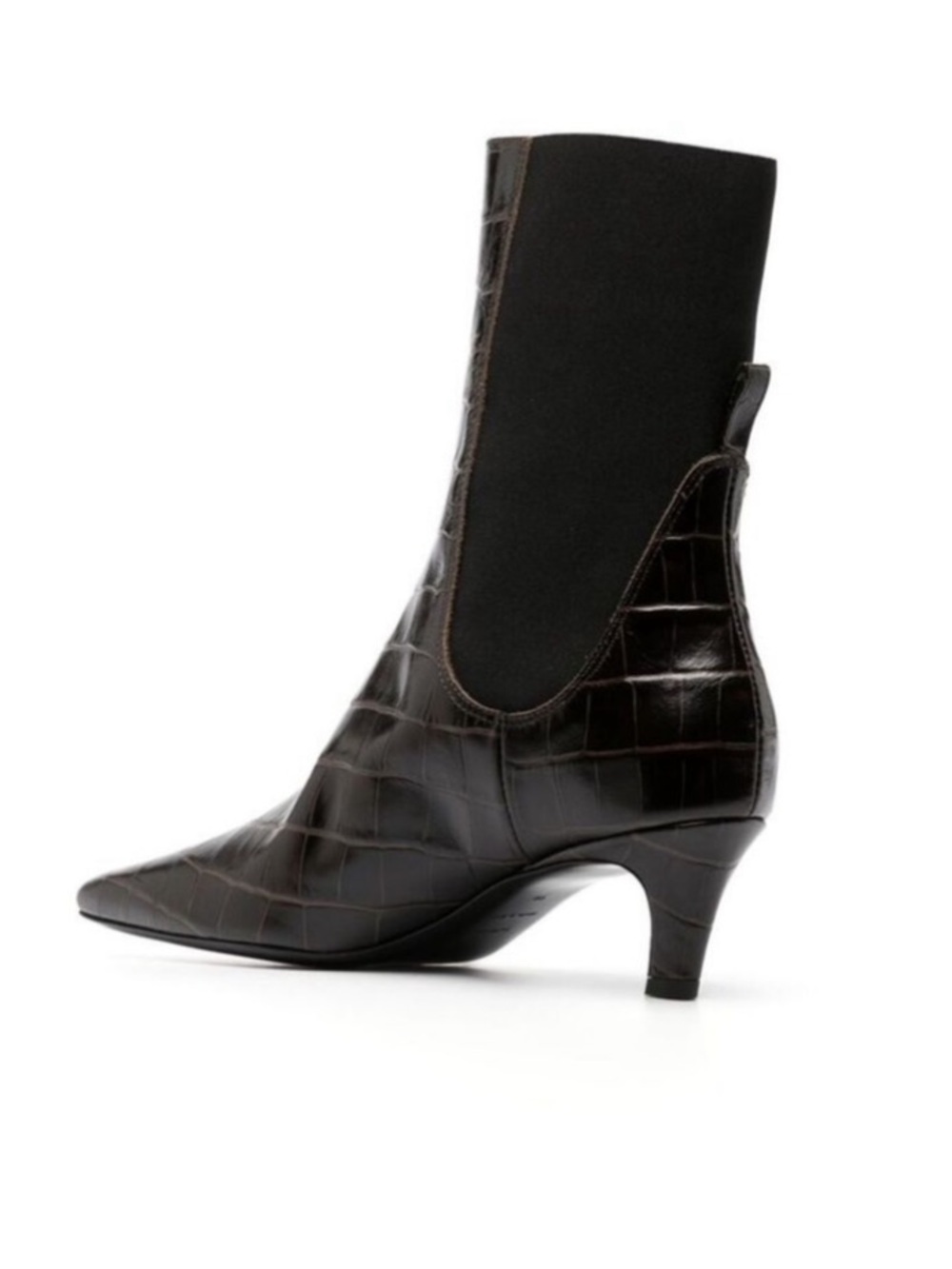 Toteme Croc-Embossed Pointed Toe Kitten Heel Ankle Boot Size 36 / US 6 - Picture 3 of 10